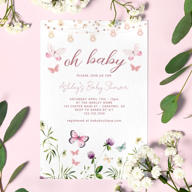 Wildflower Boho Oh Baby Shower Invitation (Creator Uploaded)