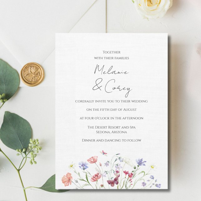 Wildflower Boho Outdoor Wedding Invitation (Wildflower Boho Outdoor Wedding Invitation)