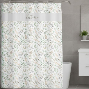  Wildflower  Boho Personalized Shower Curtain