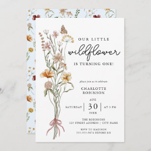 Wildflower Boho Summer 1st Birthday Invitation