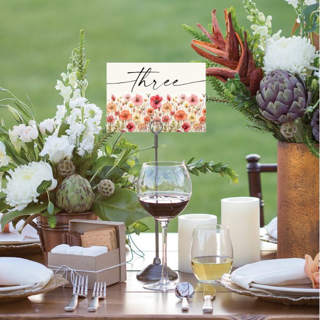 Wildflower Boho Table Cards Number Three (Creator Uploaded)