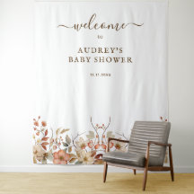 Wildflower Boho Watercolor Welcome Sign Backdrop