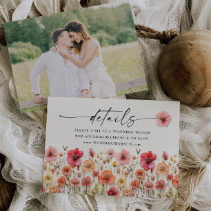 Wildflower Boho Wedding Detail Website Insert Card
