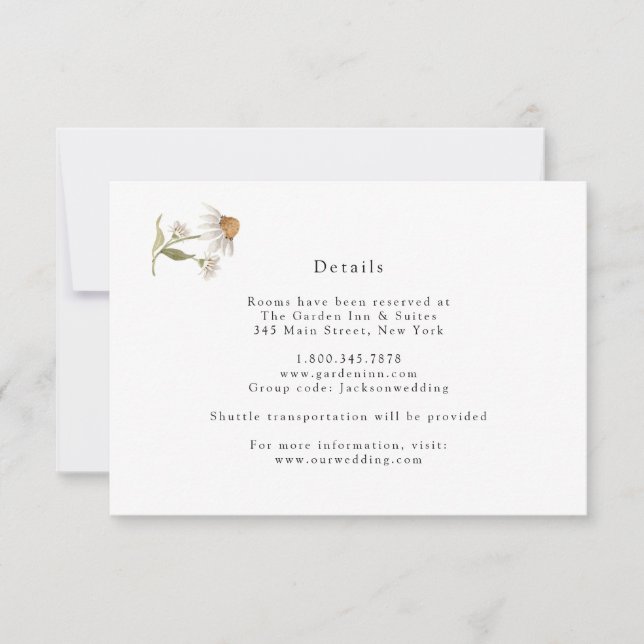 Wildflower Boho Wedding Details Card (Front)