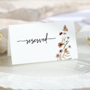 Wildflower Boho Wedding Reserved Card