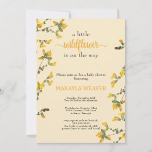 Wildflower Boho yellow Baby Shower Invitation