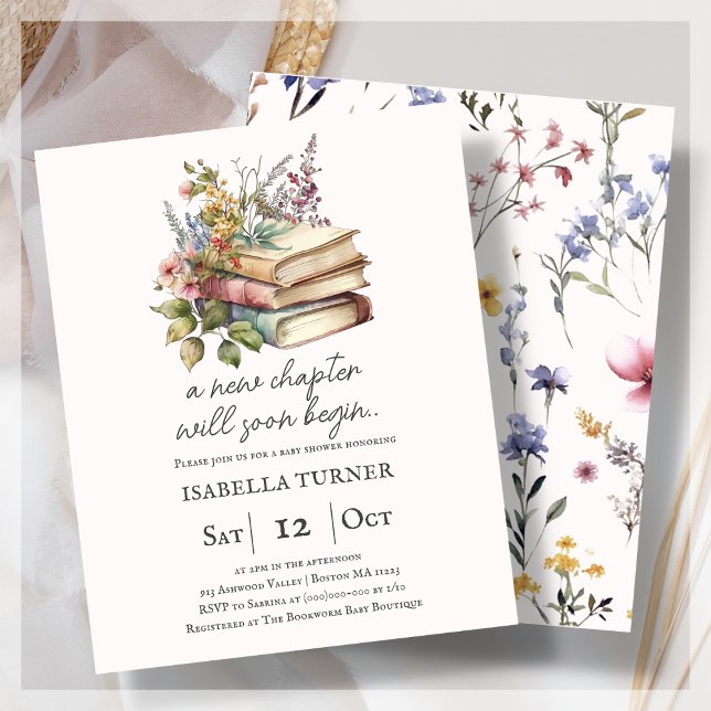 Wildflower | Book Baby Shower Budget Invitation (Creator Uploaded)