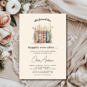 Wildflower Book Happily Ever After Bridal Shower Invitation