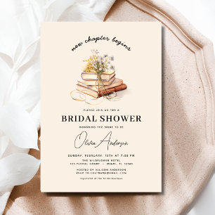 Wildflower Book New Chapter Begins Bridal Shower Invitation