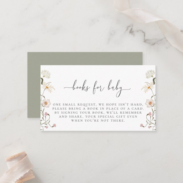 Wildflower Book Request Enclosure Card (Front/Back In Situ)