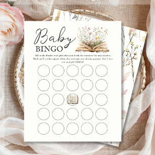 Wildflower   Book Theme Baby Bingo Game Sheets