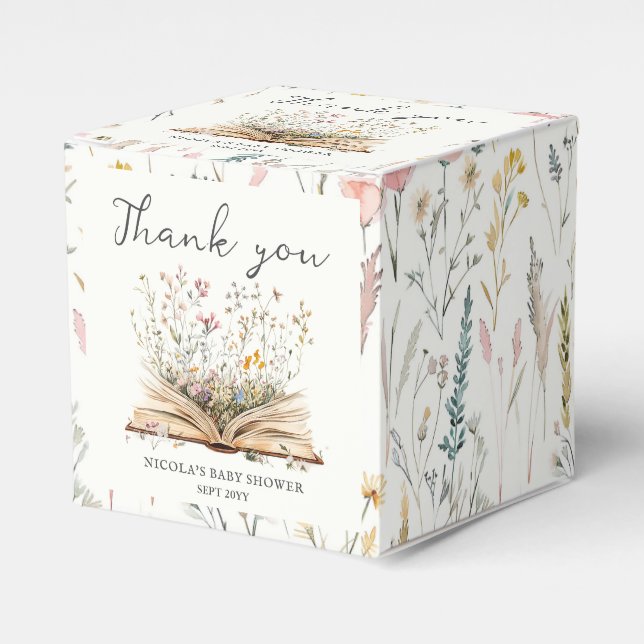 Wildflower | Book Theme Baby Shower Favour Box (Front Side)