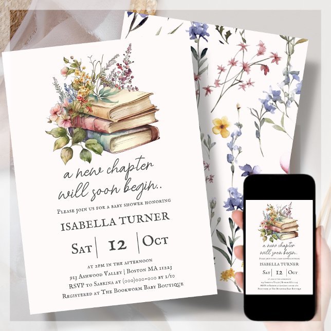 Wildflower | Book Theme Baby Shower Invitation (Creator Uploaded)