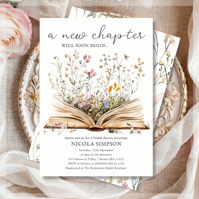 Wildflower | Book Theme Bridal Shower Invitation (Creator Uploaded)
