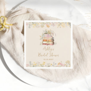 Wildflower Book Theme Bridal Shower Napkin