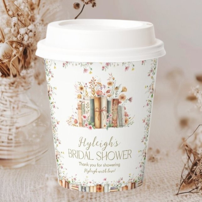 Wildflower Book Themed Bridal Shower Party  Paper Cups (Creator Uploaded)