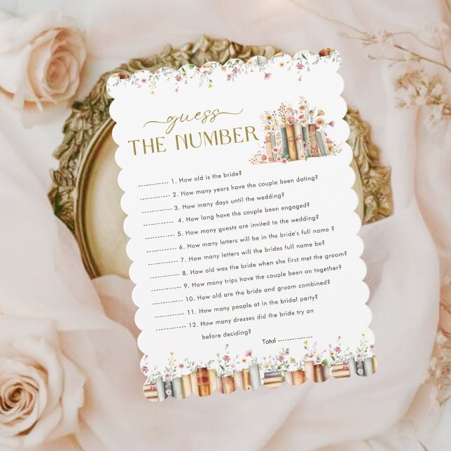 Wildflower Book Themed Guess the Number Bridal Gam (Creator Uploaded)