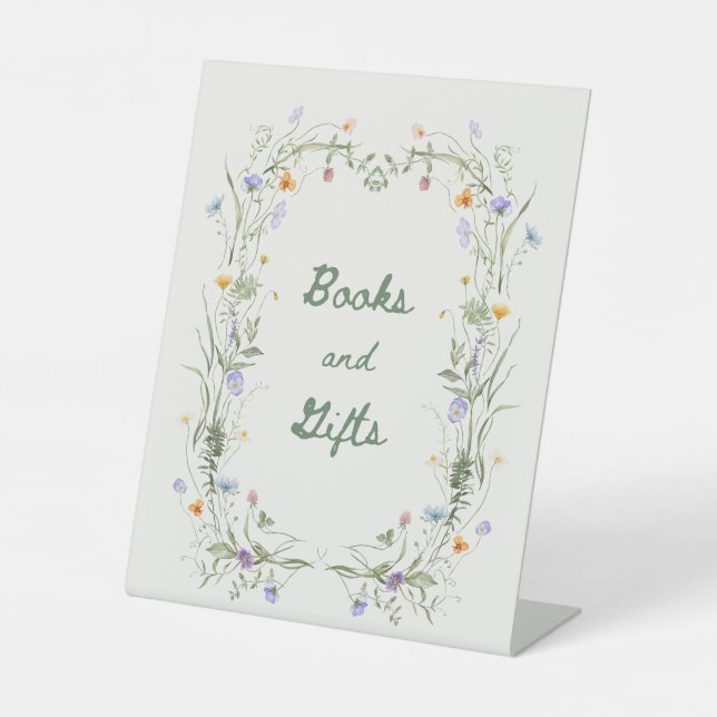 Wildflower Books and Gifts Baby Shower Table Sign (Front)
