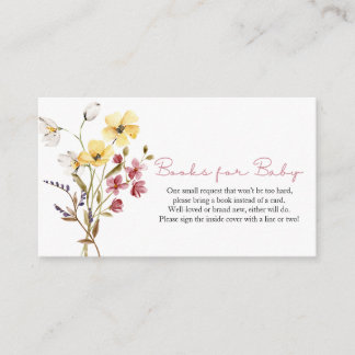 Wildflower Books for Baby Shower Enclosure Card