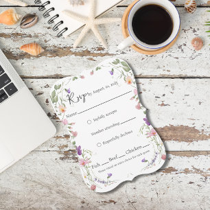 Wildflower Border Wedding RSVP Card