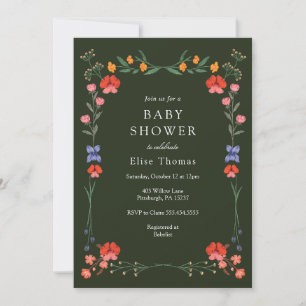 Wildflower Botanic Garden Baby Shower  Invitation