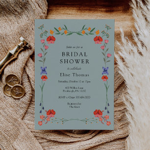 Wildflower Botanic Garden Bridal Shower Invitation