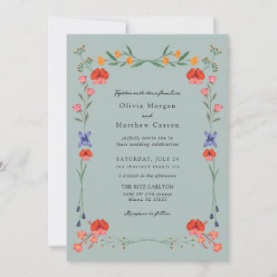 Wildflower Botanic Garden Wedding Invitation