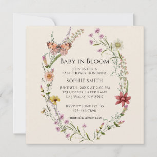 Wildflower Botanical A Baby Shower In Bloom Invitation