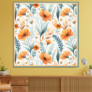 Wildflower Botanical Boho Canvas Print