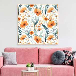 Wildflower Botanical Boho Canvas Print