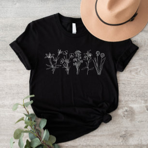 Wildflower Botanical Boho Floral Garden White T-Shirt