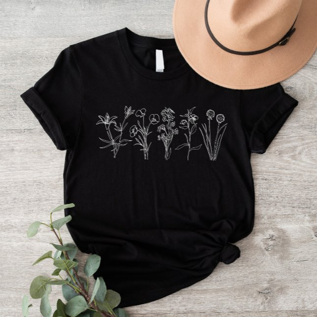 Wildflower Botanical Boho Floral Garden White T-Shirt (Creator Uploaded)