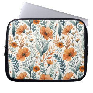 Wildflower Botanical Boho Floral Watercolor Laptop Sleeve