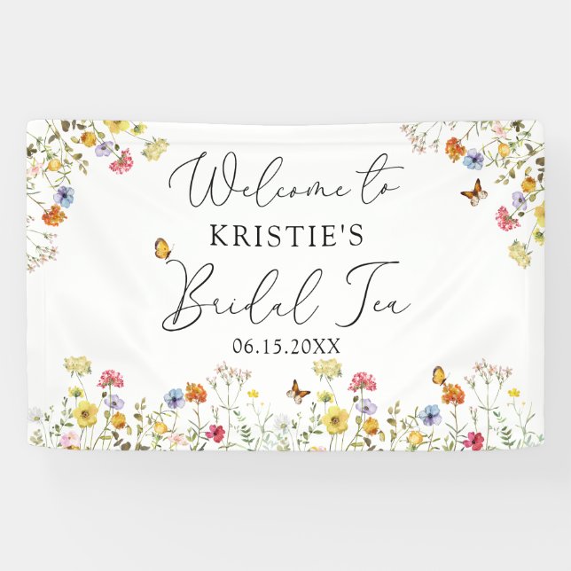 Wildflower Botanical Bridal Tea Shower Welcome Banner (Horizontal)