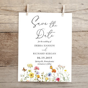 Wildflower Botanical Colourful Spring Save The Date
