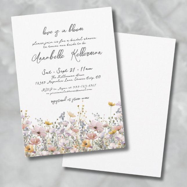 Wildflower Botanical Floral Boho Bridal Shower Invitation (Wildflower Botanical Floral Boho Bridal Shower Invitation)