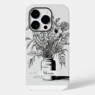 Wildflower Botanical Floral Personalised iPhone 14 Pro Case
