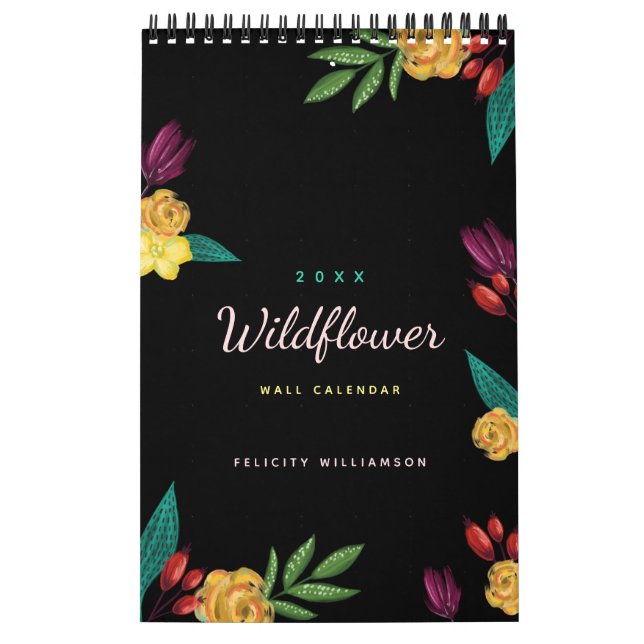 Wildflower Botanical Garden Notes & To Do Calendar (Cover)