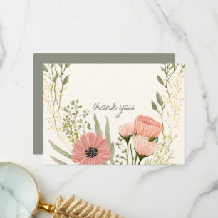 Wildflower Botanical Garden Wedding Thank You Card