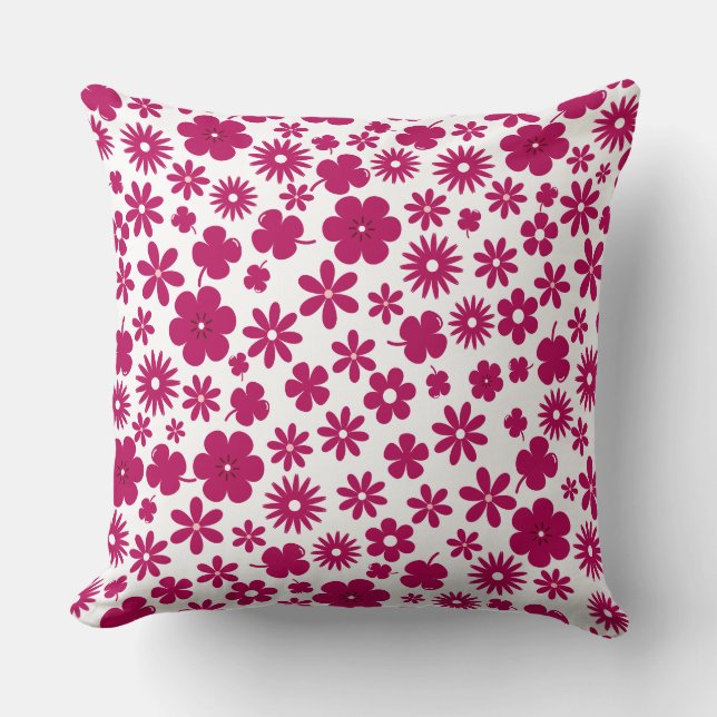 wildflower botanical tropical berry colour floral cushion (Front)