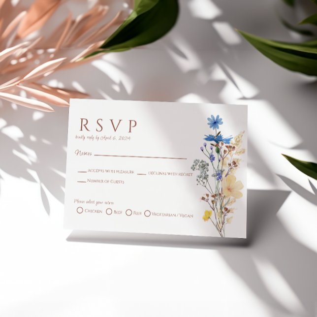 Wildflower Botanical Wedding RSVP Card (Creator Uploaded)