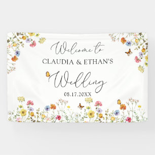 Wildflower Botanical Welcome Wedding Sign