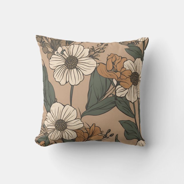 Wildflower Bouquet Cottagecore D2 Cushion (Front)