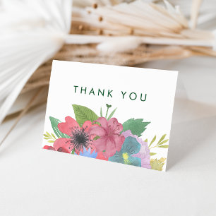 Wildflower Bouquet Modern Floral Thank You Card
