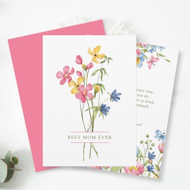Wildflower Bouquet Personalised Mother's Day Holiday Card (Creator Uploaded)