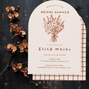 Wildflower Bouquet Rustic Arch Whimsical Shower Invitation