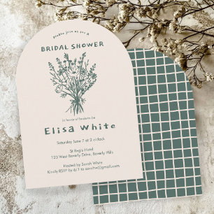Wildflower Bouquet Rustic Arch Whimsical Shower Invitation