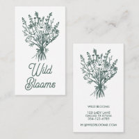 Wildflower Bouquet Rustic Minimal Floral Sage Chic