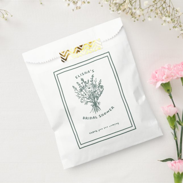 Wildflower Bouquet Rustic Whimsical Bridal Shower  Favour Bags (Sealed)