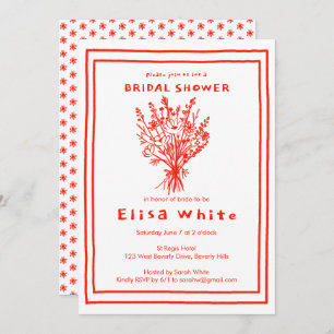 Wildflower Bouquet Rustic Whimsical Bridal Shower  Invitation